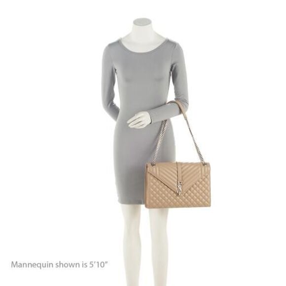 Saint Laurent Mixed Matelasse Grain de Poudre Monogram Large Shoulder Bag - Picture 5 of 16